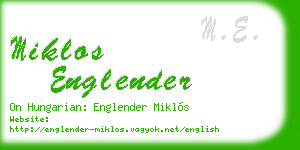 miklos englender business card